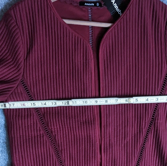 NWT Annabelle Cropped Burgundy Cardigan Small - Picture 6 of 11
